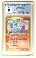 V14844: 2006: Ludicolo: 6/100: Reverse Holo: EX Crystal Guardians: CGC: 9: MINT: 3745530034